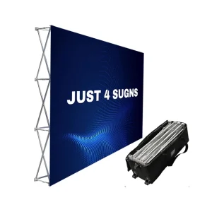 AOZHAN Trade Show Backdrop Booth Display Stand Banner Pop up Stand Frame Tension Fabric Straight Pop up Display Stand