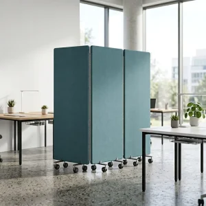 ASTM C423 ASTM E84 Class a Europe and America Fabric Wrapped Standing PET Acoustic Partition Room Privacy Screen