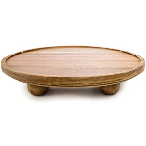 Acacia Wood Cake Display Stand and Round Riser Board