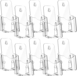 Acrylic 4 X 7.9 Inches Clear Literature Holder Brochure Stand Display Rack for Pamphlets Trifold Magazines Booklets Menus Flyers