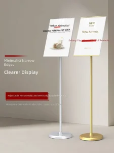 Acrylic A4 and A3 Vertical Floor-Standing Display Board for Hotel and Warehouse Signage