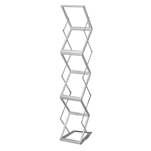 Acrylic Aluminum A4 Brochure Holder Portable Foldable Literature Rack for Tradeshow Magazine Rack Catalogue Stand