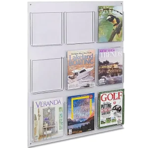 Acrylic Brochure Holder Wall Mount Hanging Magazine Rack Literature Brochure Holder