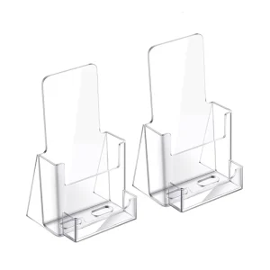 Acrylic Brochure Holder with Business Card Holder Wide Pamphlet Stand
