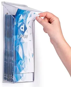 Acrylic Brochure Stand Outdoor Wall mounted Brochure Storage Rack with a Lid for Displaying Brochures