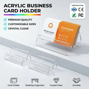 Acrylic Business Card Holder For Desk Desktop Business Card Stand Clear Name Cards Display Holder For Exhibition