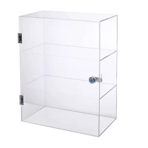 Acrylic Display Case 3 Shelf with Lock Clear Lockable Showcase for Collectibles Countertop Display Rack Storage Display Box