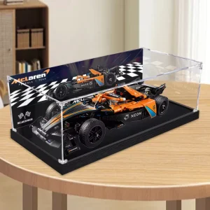 Acrylic Display Case with Brushed Surface and Dustproof Storage for Formula E Racing Car Set 42169 Figures