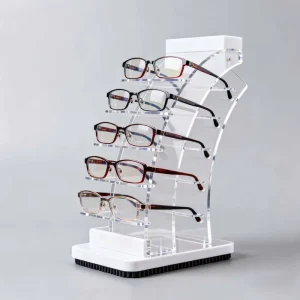 Acrylic Display Rack with Card Slot Fixed Non-Slip 5-Layer Eyewear Holder