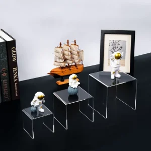 Acrylic Eco-Friendly Display Riser Perfume Stand Transparent Solid Product Holder for Paper Cups Cakes and Desserts