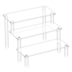 Acrylic Figure Display Stand Blind Box Multi-Tier Stepped Storage Rack 3mm Clear Plastic Standard Style for Easy Assembly