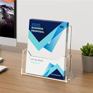 Acrylic Flyer Holder 2mm Paper Plastic Display Rack for Magazines Literature Brochures Booklets Menus Office Polish Carton