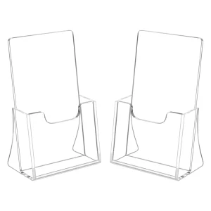 Acrylic Flyer Stand 4 X 6 Inches 2 Pack Plastic Magazine Rack for Brochures