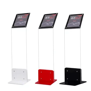 Acrylic Foldable Modern Freestanding Floor Advertising Menu and Poster Display Stand