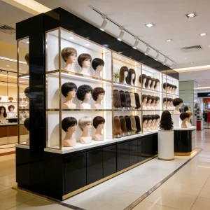 Acrylic Hair Extension Display Cabinet Display Shelves Acrylic Display Rack for Pop up Store Booth