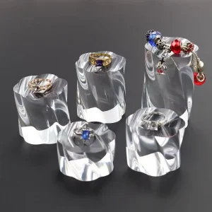 Acrylic Jewelry Display Rack with Plum Blossom-Shaped Column