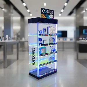 Acrylic LED-Illuminated Display Cabinet for Mobile Phone Accessories