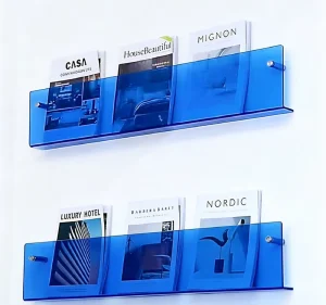 Acrylic Magazine Display Rack Single Pocket Brochure Book Holder for Office Living Room Wall Literature Storage Organizer