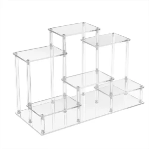 Acrylic Multi Layer Transparent Stepped Ladder Stand Display Rack for Figurines Models Perfumes 5cm Shelf Height Family Use