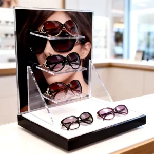 Acrylic Multi Tiered Sunglasses & Eyewear Display Stand Tabletop Advertising Storage Rack