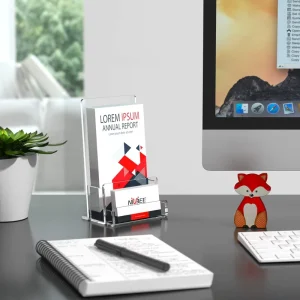 Acrylic Promotional Brochure Display Stand Office Desk Top Document Organizer Wedding Party Card Business Card Display Rack