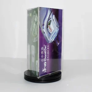 Acrylic Rotating Display Turntable Stand with Clear and Black Base