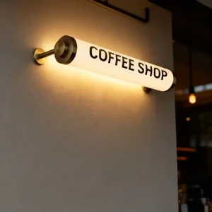 Acrylic Round Tube LED Light Box Kit with Side-Hanging Waterproof Signboard
