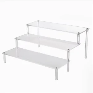 Acrylic Stepped Display Rack for Cosmetics with Customizable Thickness and OEM/ODM Options