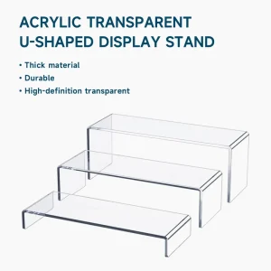 Acrylic Transparent U Shaped 3 5mm Thick Waterproof Lightweight Easy Assembly Custom Size CLASSIC Desktop Cosmetics Shoe Display