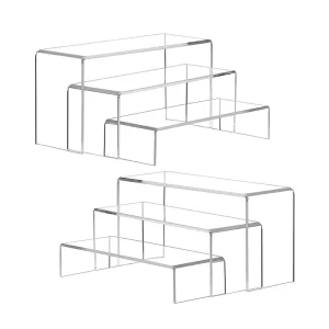 Acrylic U-Shaped Layered Desktop Storage Rack for Cosmetics and Blind Boxes
