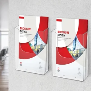 Acrylic Wall Storage Modern Brochure Holder Transparent Magazine Rack for Hotel Lobby