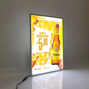 Ad LED Poster Frame for Restaurant&Cinema Aluminum Frame Tempered Glass Advertising Light Boxes