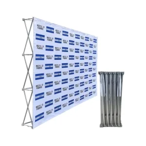 Adaptable 3*4.5M Polyester Pop up Banner Stand Portable X Stand Roll up Banner Stand for Versatile Advertising Display Solutions