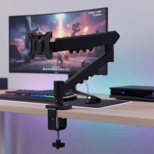 Adjustable 90-Degree Tilt Plastic-Coated Iron Monitor Arm with Multi-Screen Spring Assistance