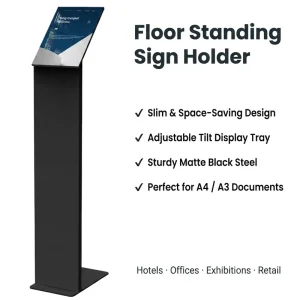 Adjustable A3 A4 Foldable Aluminum Alloy Brochure Stand Magazine Rack Catalog Holder Floor Display for Exhibitions