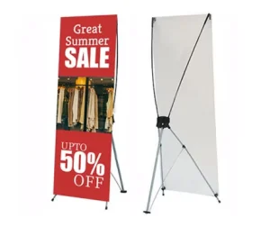 Adjustable Advertising Display Stand with Custom-Size X Banner
