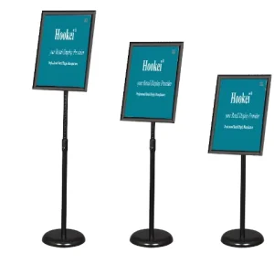 Adjustable Aluminum A4 Poster Frame Floor Sign Holder with Heavy-Duty Base