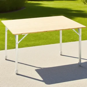 Adjustable Aluminum Bamboo Folding Outdoor Table Multifunctional Portable Lightweight Design Modern Style Beach Camping Picnic