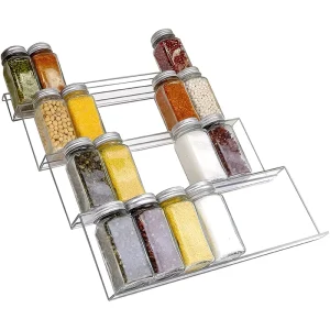 Adjustable Clear Acrylic Spice Storage Rack and Drawer Organizer