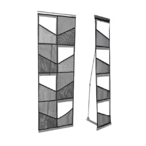 Adjustable Fabric Decorative Magazine Brochure Pouch Floor Standing Mental Foldable A4 Display Rack