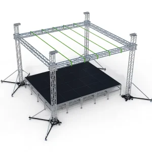 Adjustable Flat Stage Lighting Truss System with Speaker & Ground Support