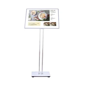 Adjustable Floor Poster Stand Double-Pole Aluminum Sign Holder with Base for Retail Exhibition and Corporate Use