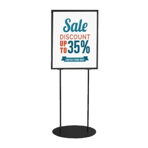 Adjustable Floor Sign Stand with Double-Sided Poster Holder and Heavy-Duty Base