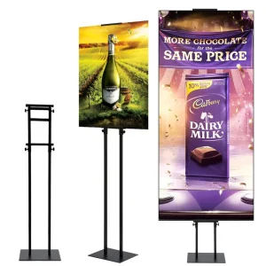 Adjustable Floor-Standing Poster Sign Holder Stand for Indoor and Outdoor Display