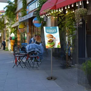 Adjustable Floor Standing Poster Stand Metal Holder Customized Sign Poster Display Stand