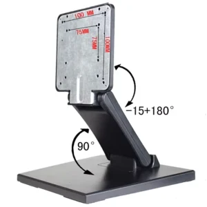Adjustable Folding Metal LCD TV and Monitor Desk Stand with VESA 75x75mm and 100x100mm