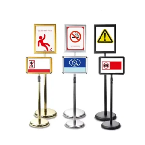 Adjustable Heavy-Duty Floor-Standing Sign Holder, 8.5 x 11 Inch, Horizontal or Vertical