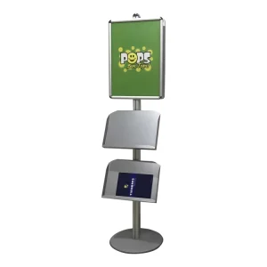 Adjustable Height Aluminum Double-Sided Sign Poster Frame Floor Stand