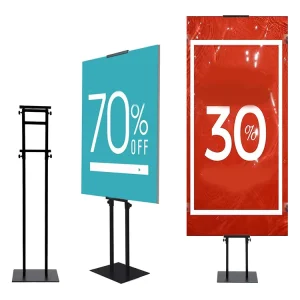Adjustable Height Double-Sided Outdoor Banner Poster Stand