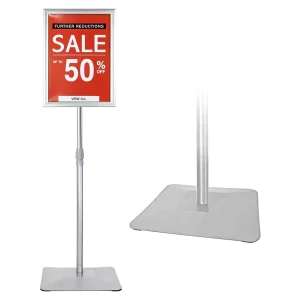 Adjustable Iron Base Pedestal Sign Stand UV Proof Eco-Friendly Outdoor/Indoor Advertising Customized Sizes